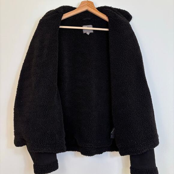 ASOS Bolongaro Trevor Borg Trim Denim Biker Jacket Size Medium Black Cotton Zip - Picture 5 of 9